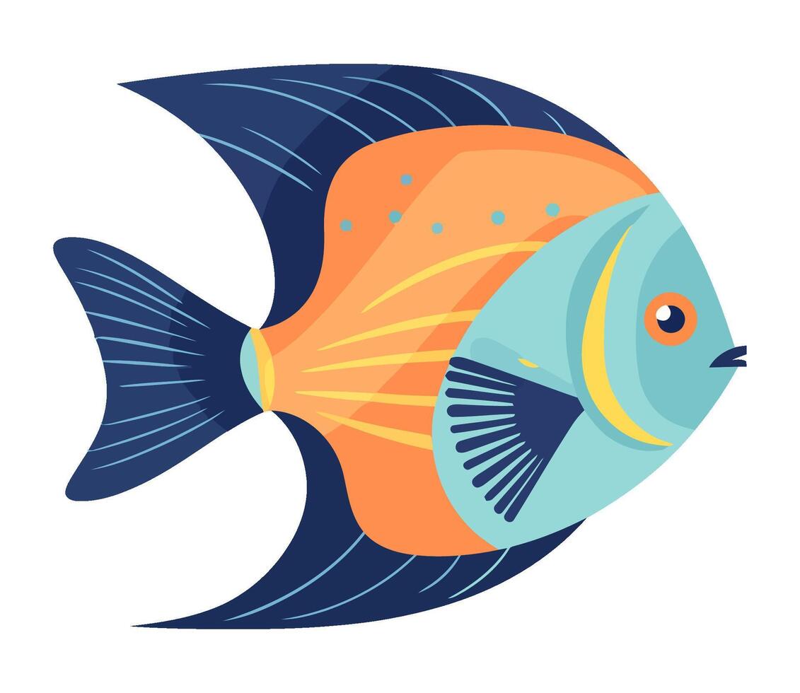 Underwater fish swimming isolated icon isolated vector