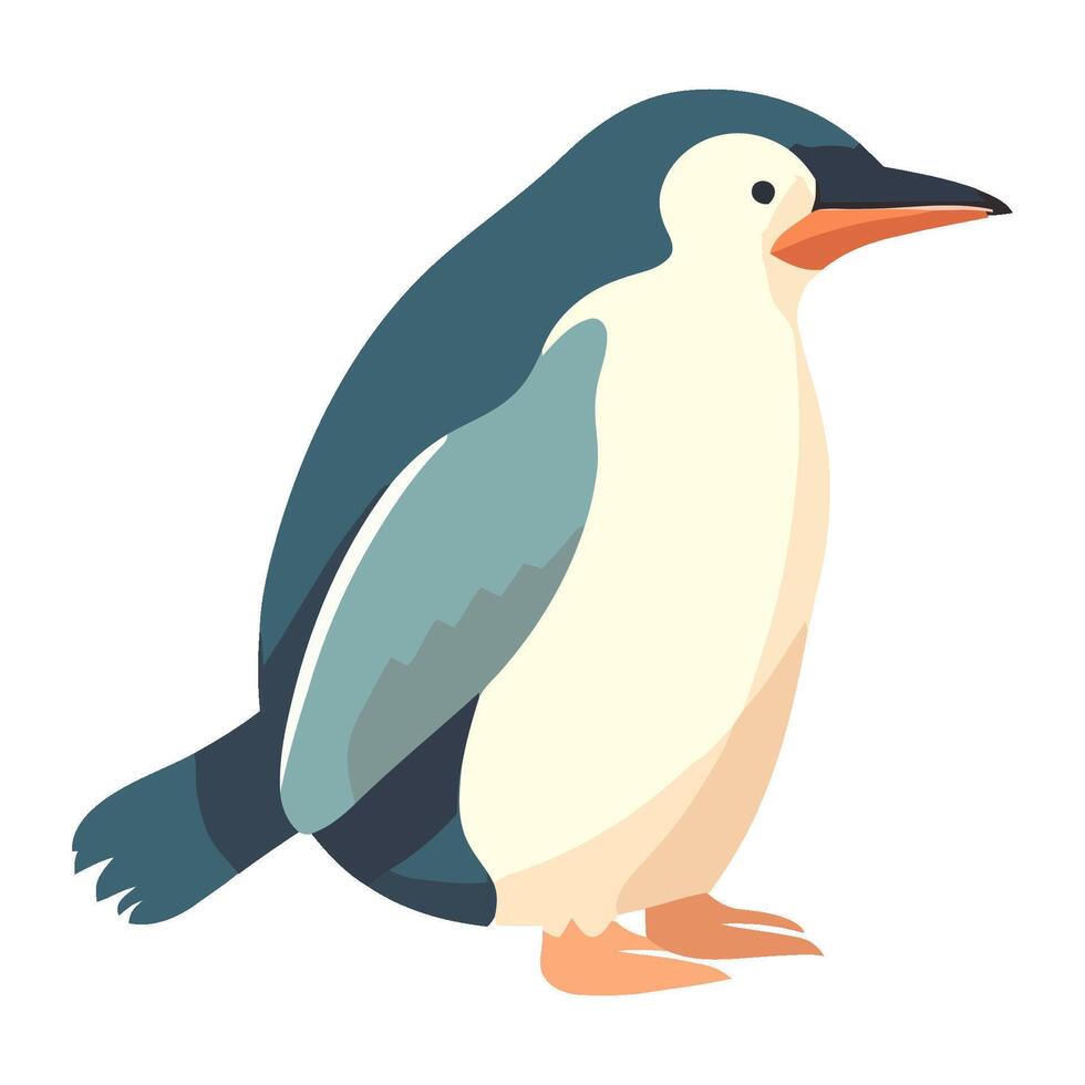 Cute penguin arctic white background icon isolated vector