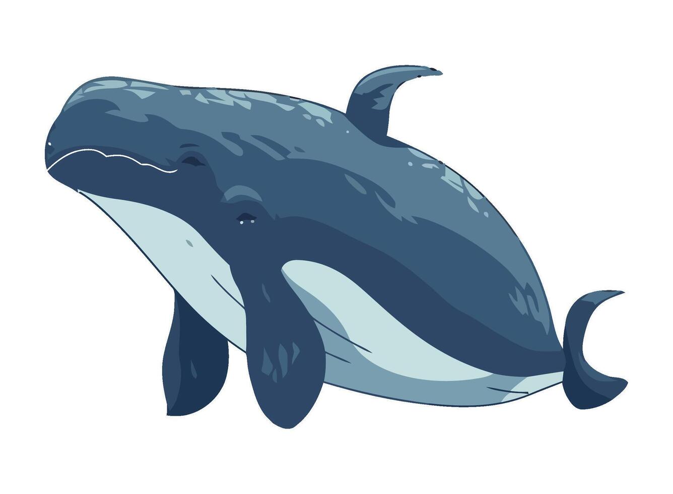 Cute whale cartoon swimming isolated icon vector