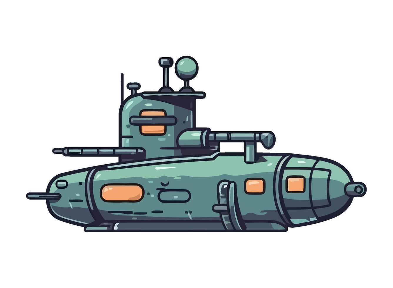 submarine on white background icon isolated vector