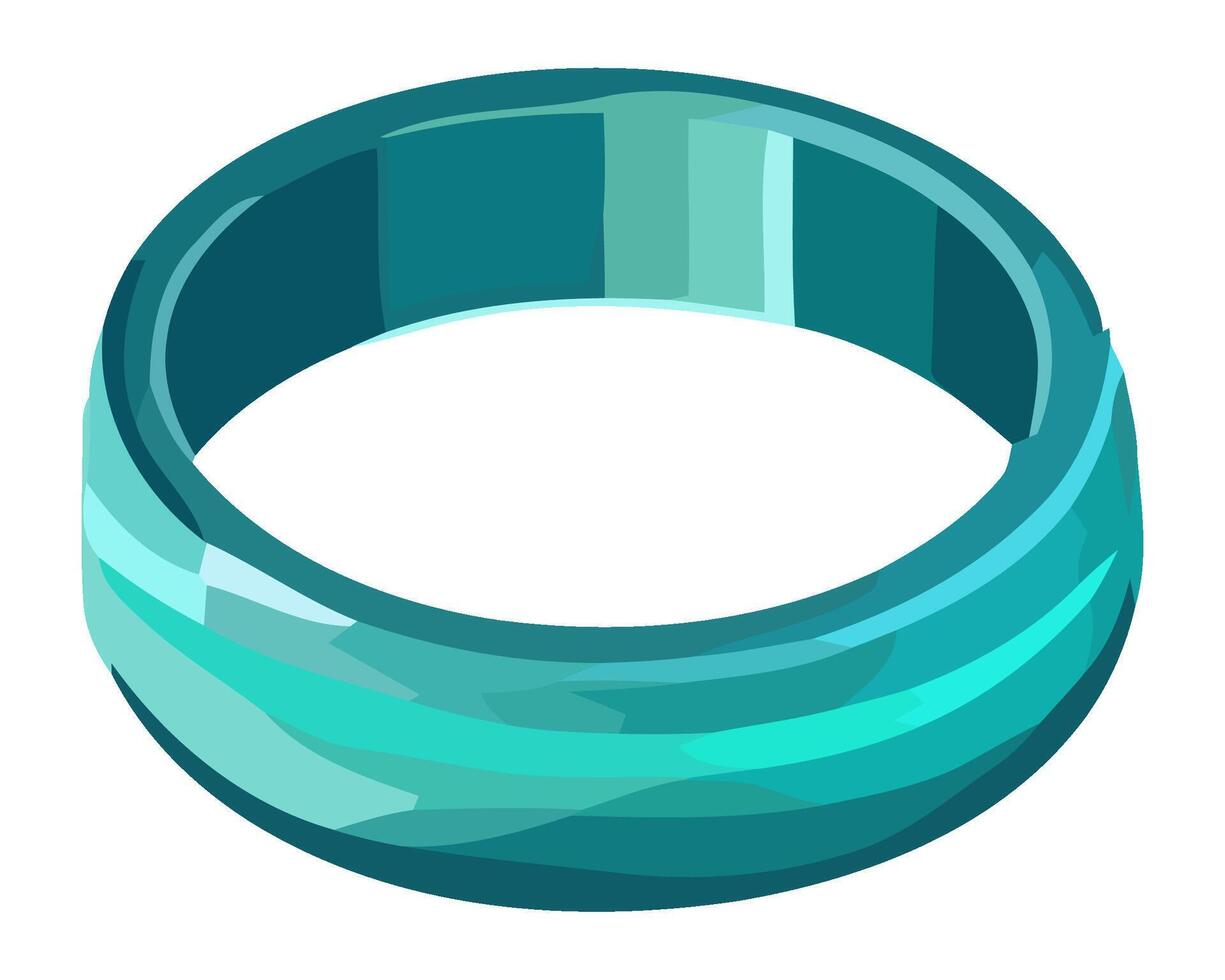 Shiny metal ring on blue backdrop icon isolated vector