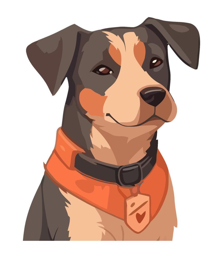 Cute puppy sitting, watching with cheerful loyalty icon isolated vector