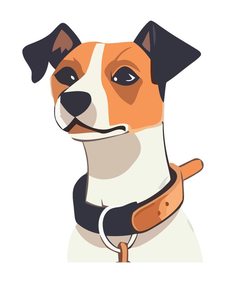 Smiling purebred terrier, pampered pet fashion icon isolated vector