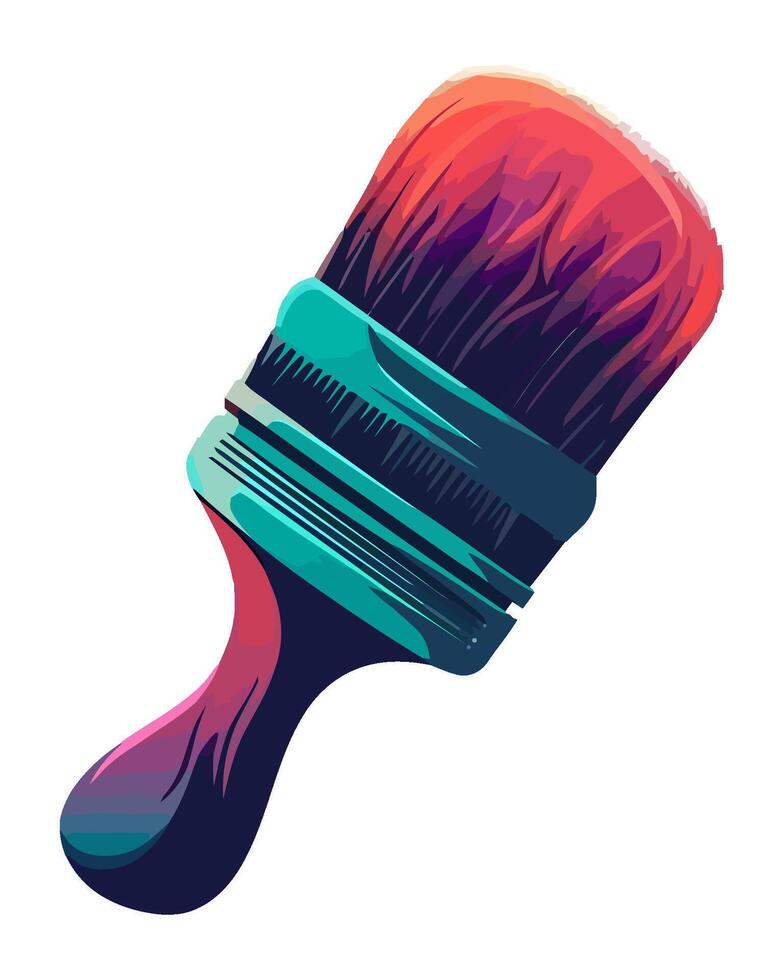 Abstract illustration of paintbrush and ink creativity icon isolated vector