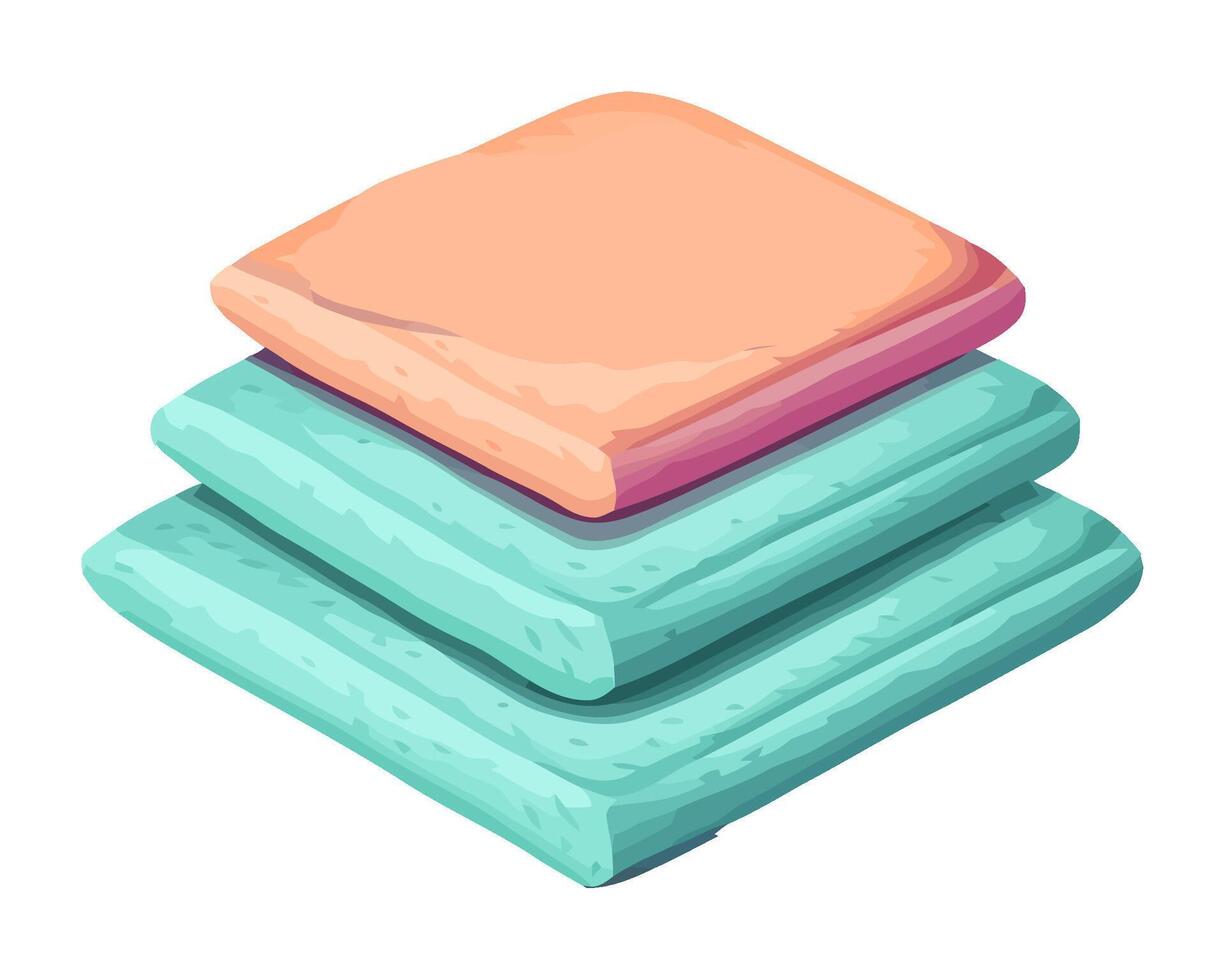 Stack of cushions soft comfort icon isolated vector