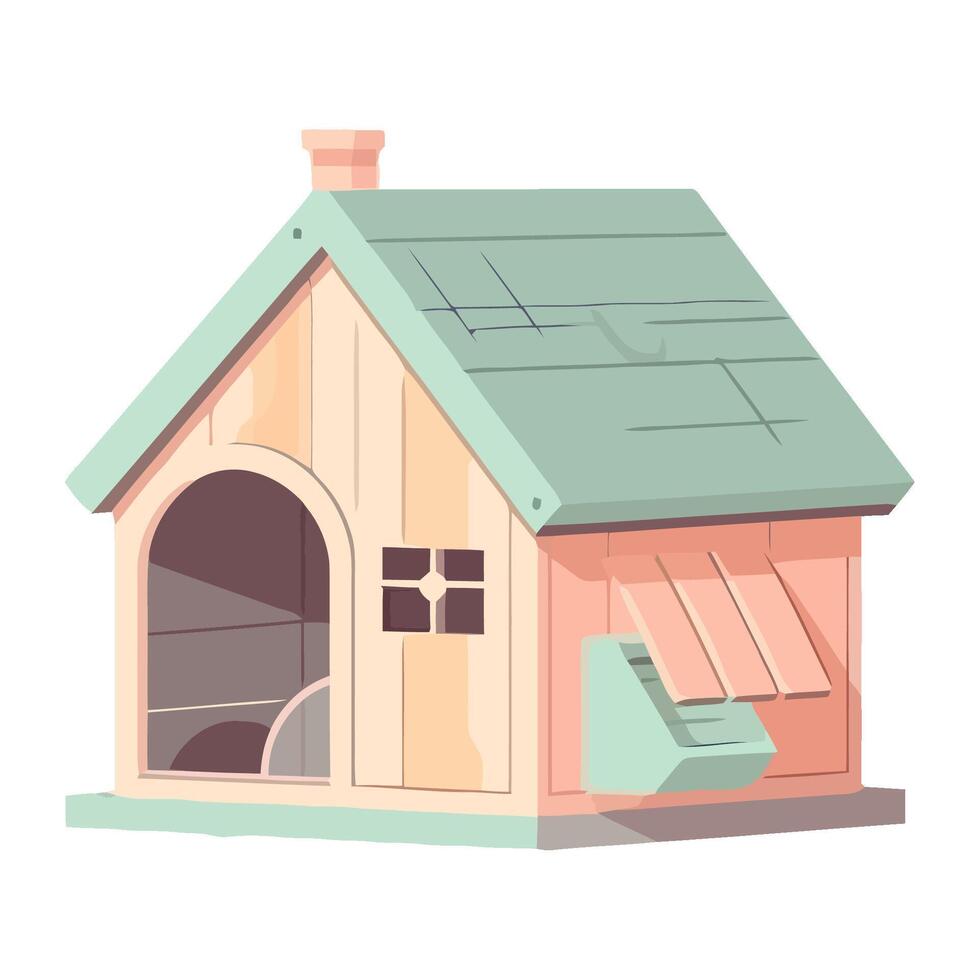 Cute cartoon cottage and chimney in roof icon isolated vector