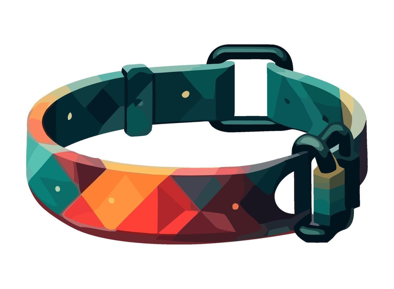 Metallic dog collar with buckle fastening icon isolated vector