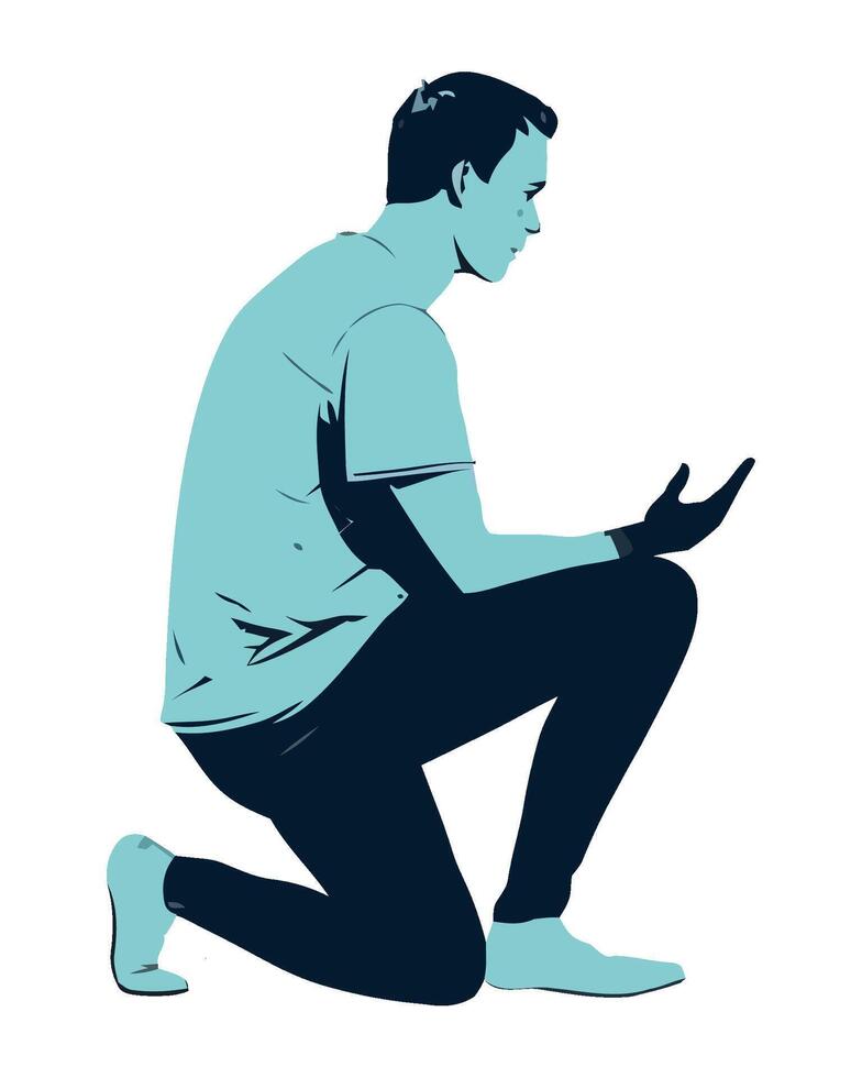 silhouette young man character icon isolated vector