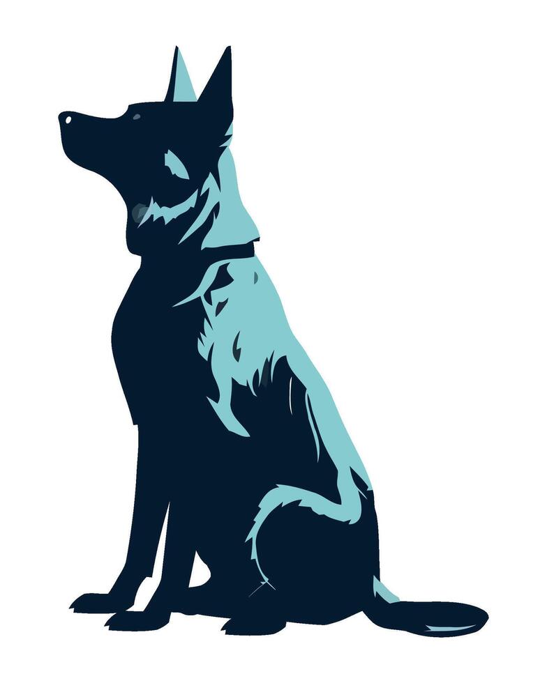 terrier sitting, watching with loyalty and fun icon isolated vector