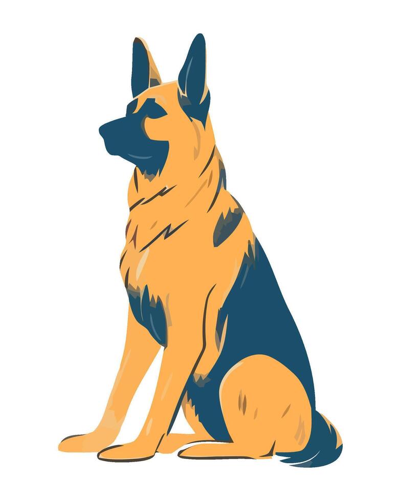 Cute puppy sitting, watching with loyalty icon isolated vector