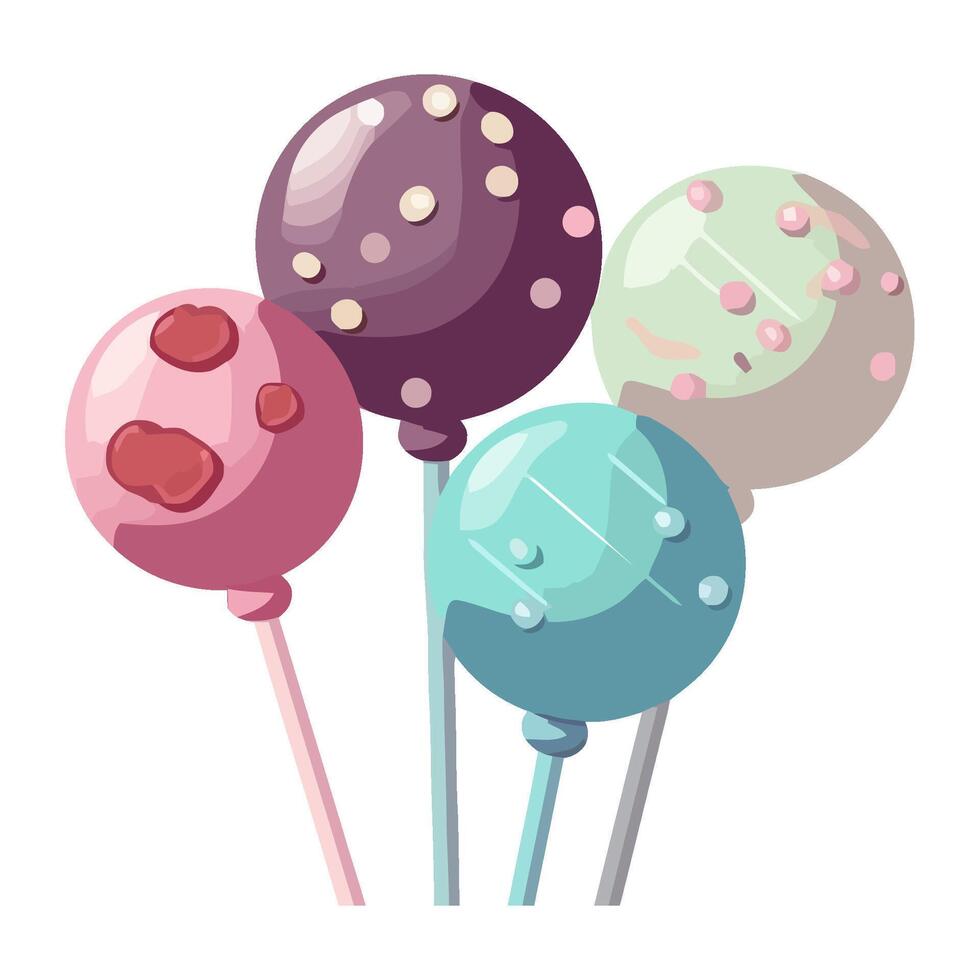 Sweet food candies in a sticks icon isolated vector