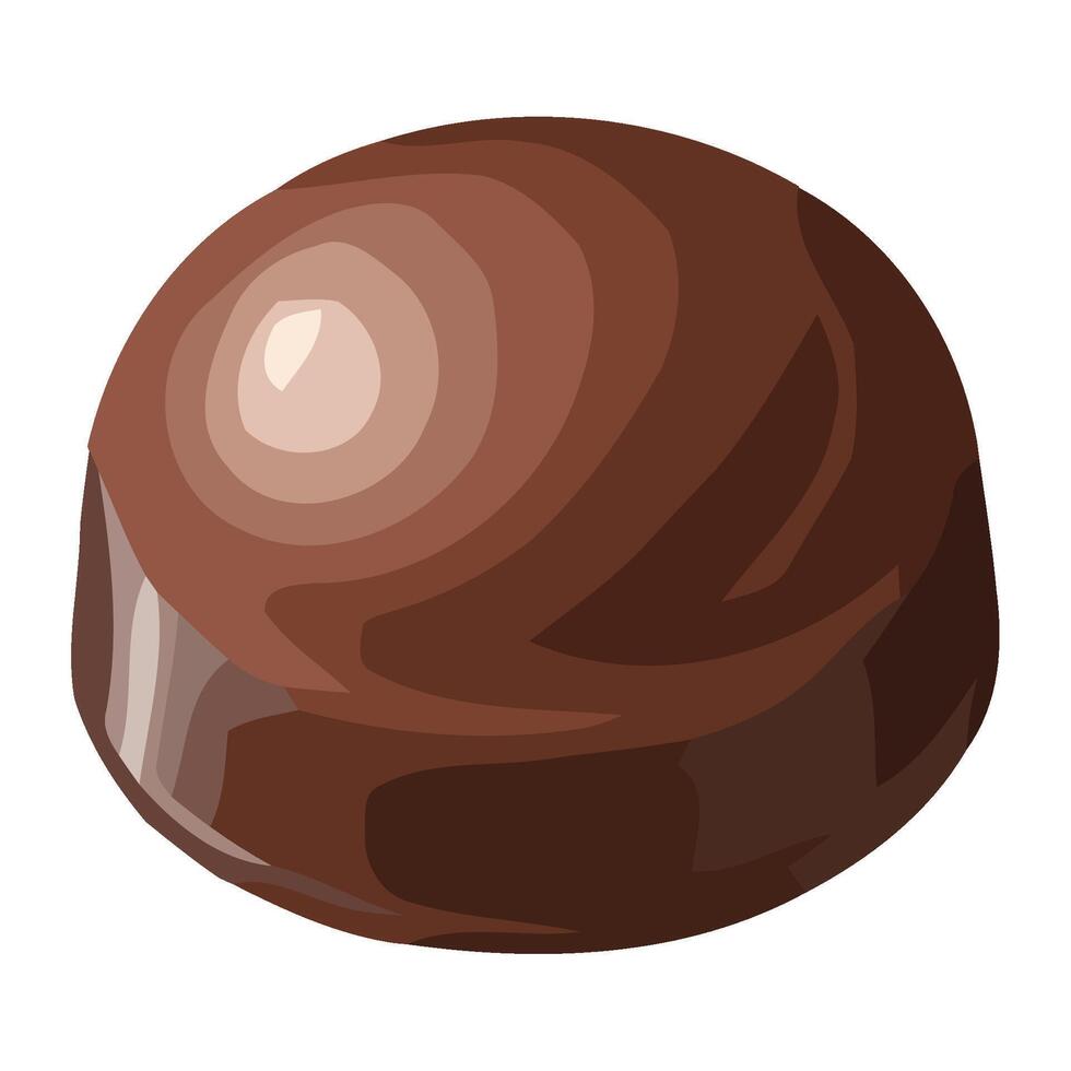 Sweet food circle chocolate, candy icon isolated vector