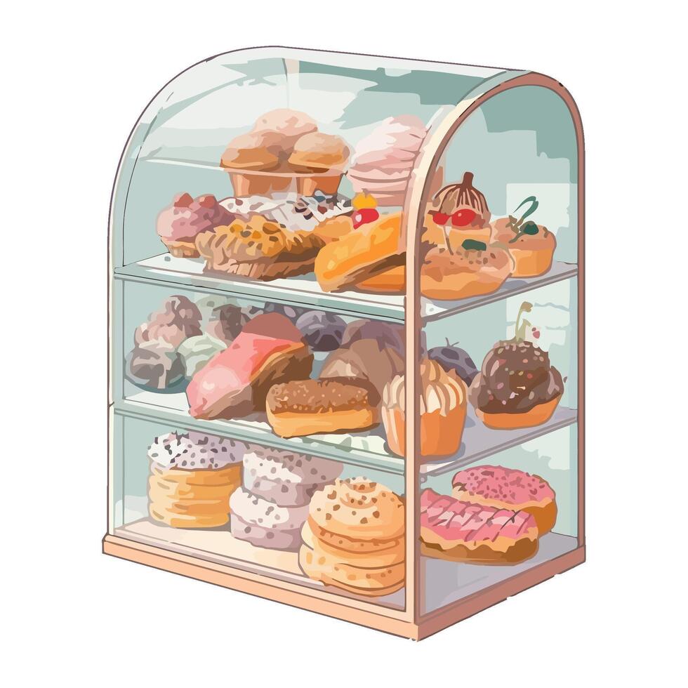 Sweet food candy, cookie cupcake and cakes icon isolated vector