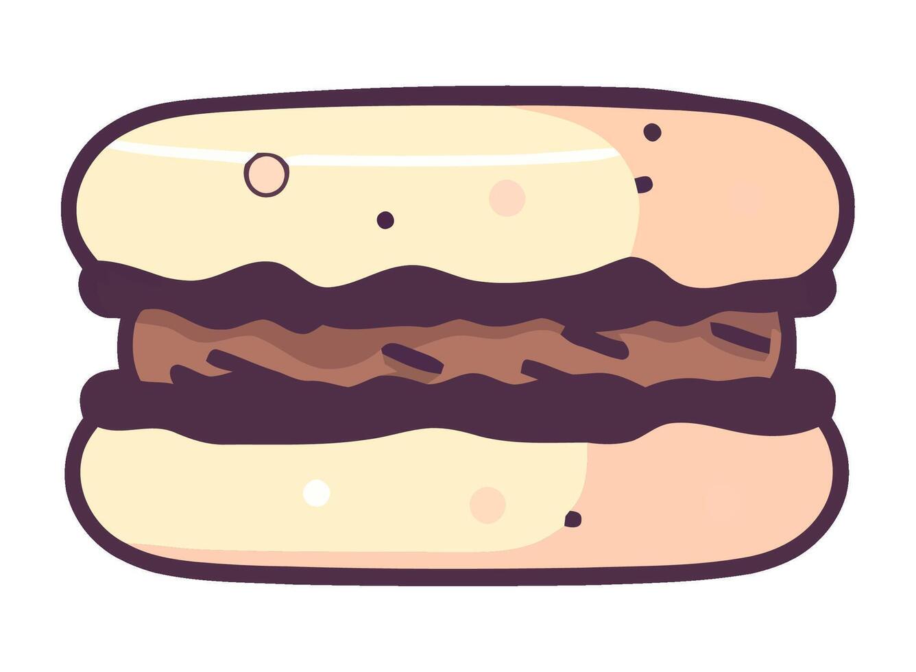 sweet macaroons, unhealthy eating icon isolated vector