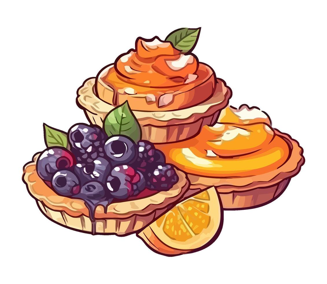 Hand-drawn illustration of fresh cake icon isolated vector