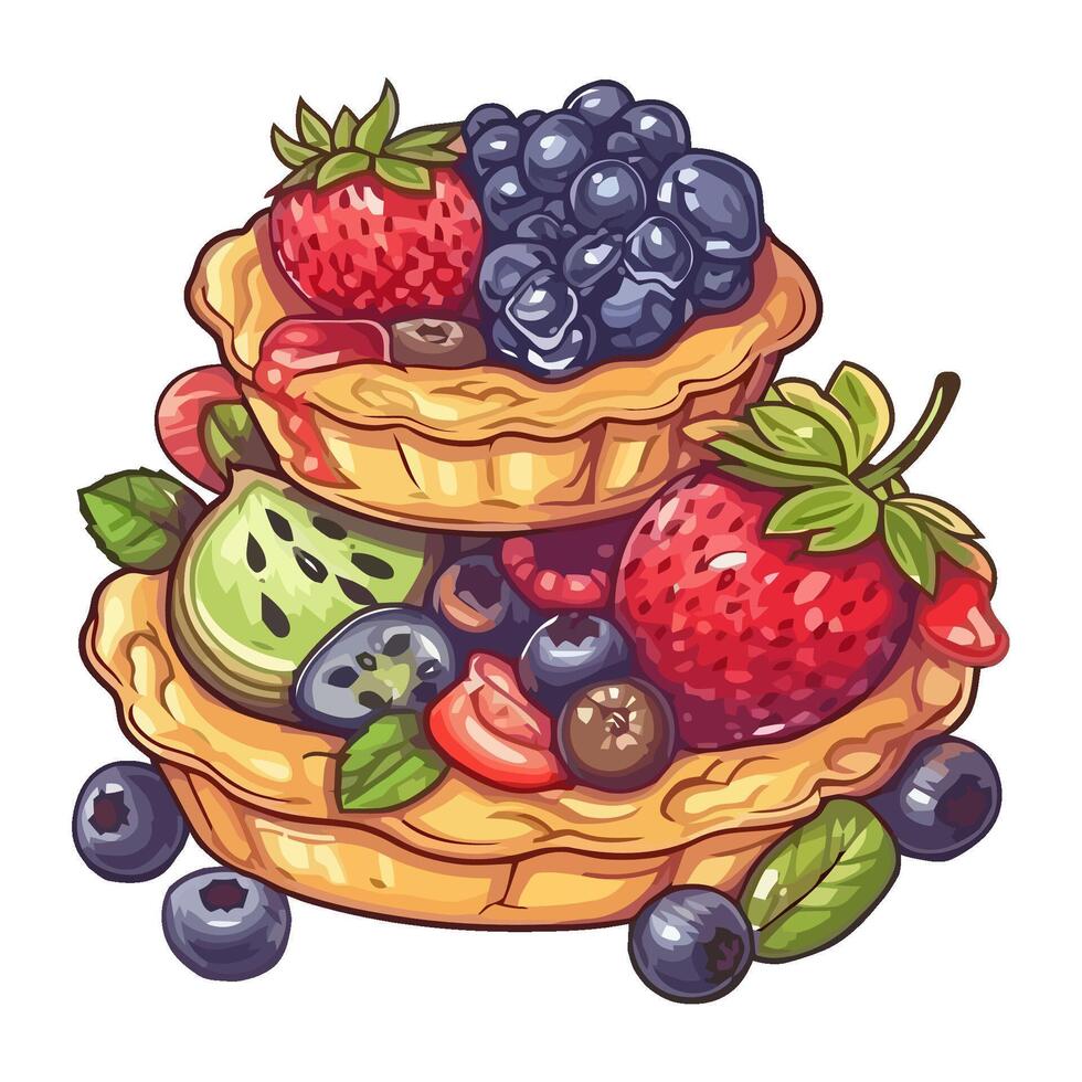 Sweet berry dessert in a blueberry cakes icon isolated vector