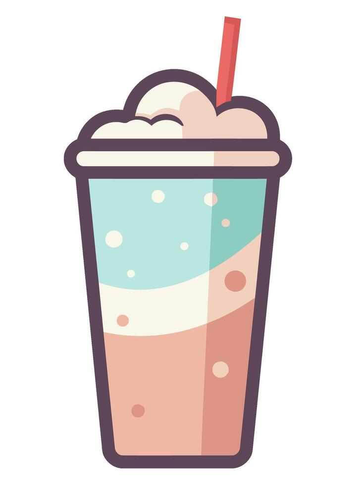 Refreshing plastic smoothie with straw icon isolated vector