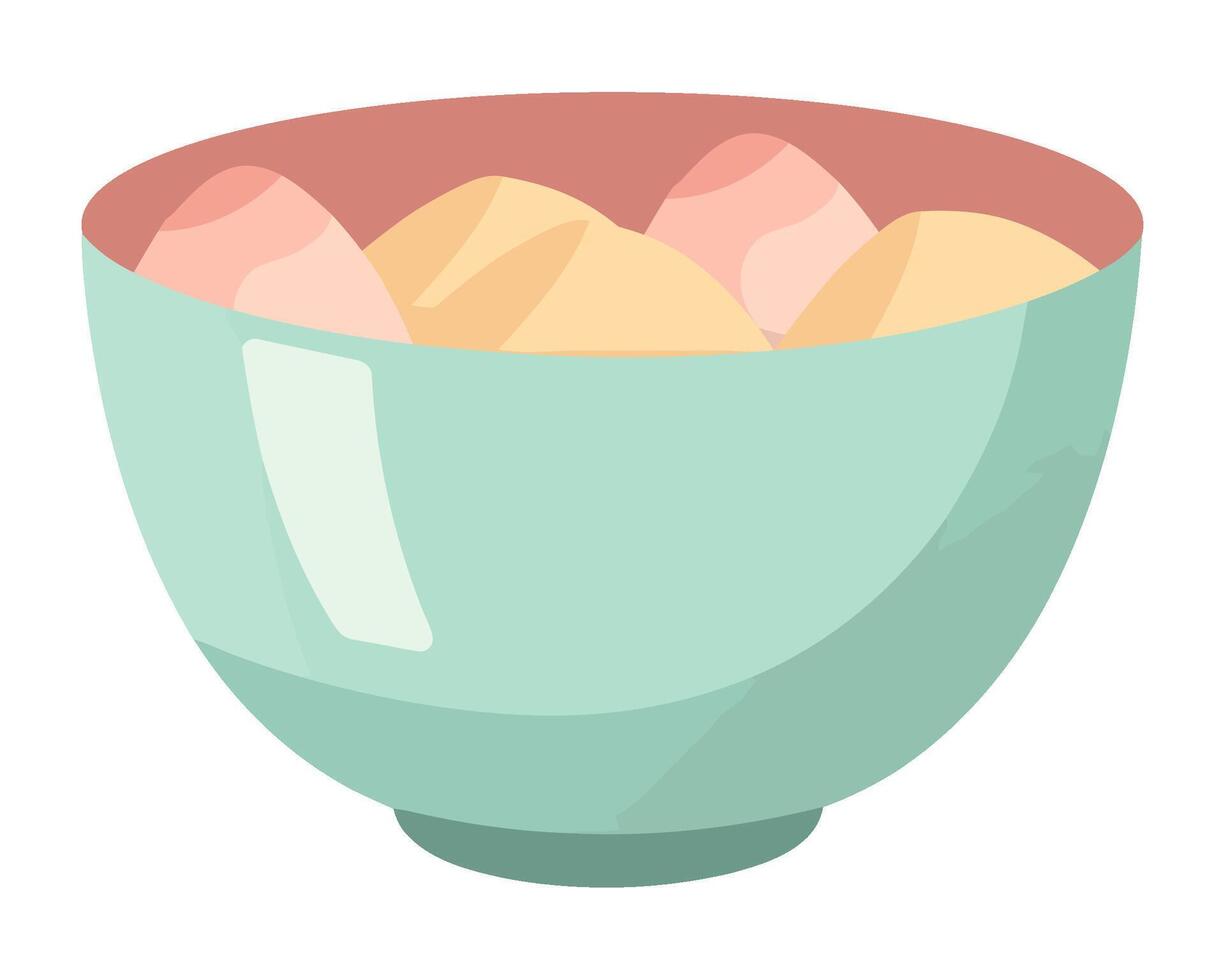 A gourmet meal in cute pottery icon isolated vector