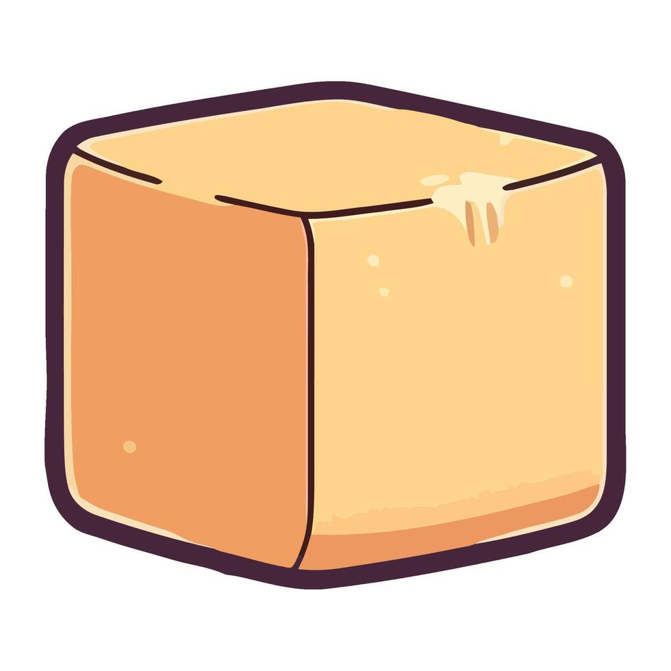 Cartoon cheese food snack icon isolated vector