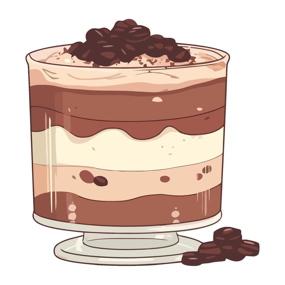 Whipped cream and chocolate make perfect dessert icon isolated vector