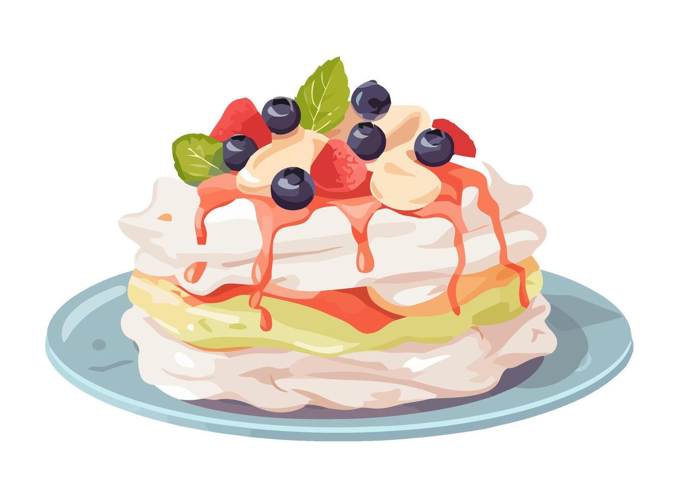 A gourmet pancake with fresh whipped cream icon isolated vector