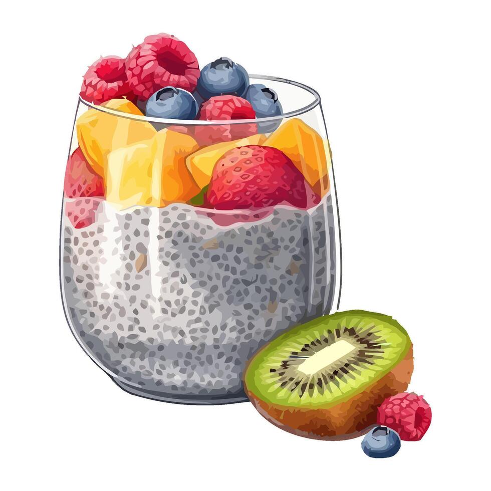 Juicy blueberries and strawberries in a bowl icon isolated vector