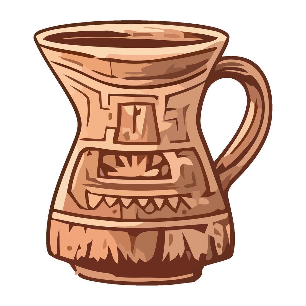 Ancient pottery vase, isolated icon vector