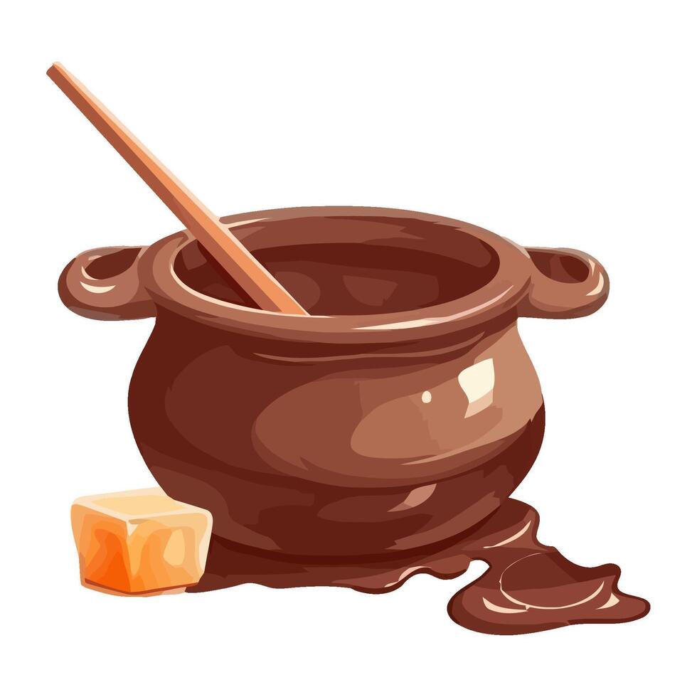 chocolate cream gourmet in a bowl icon isolated vector
