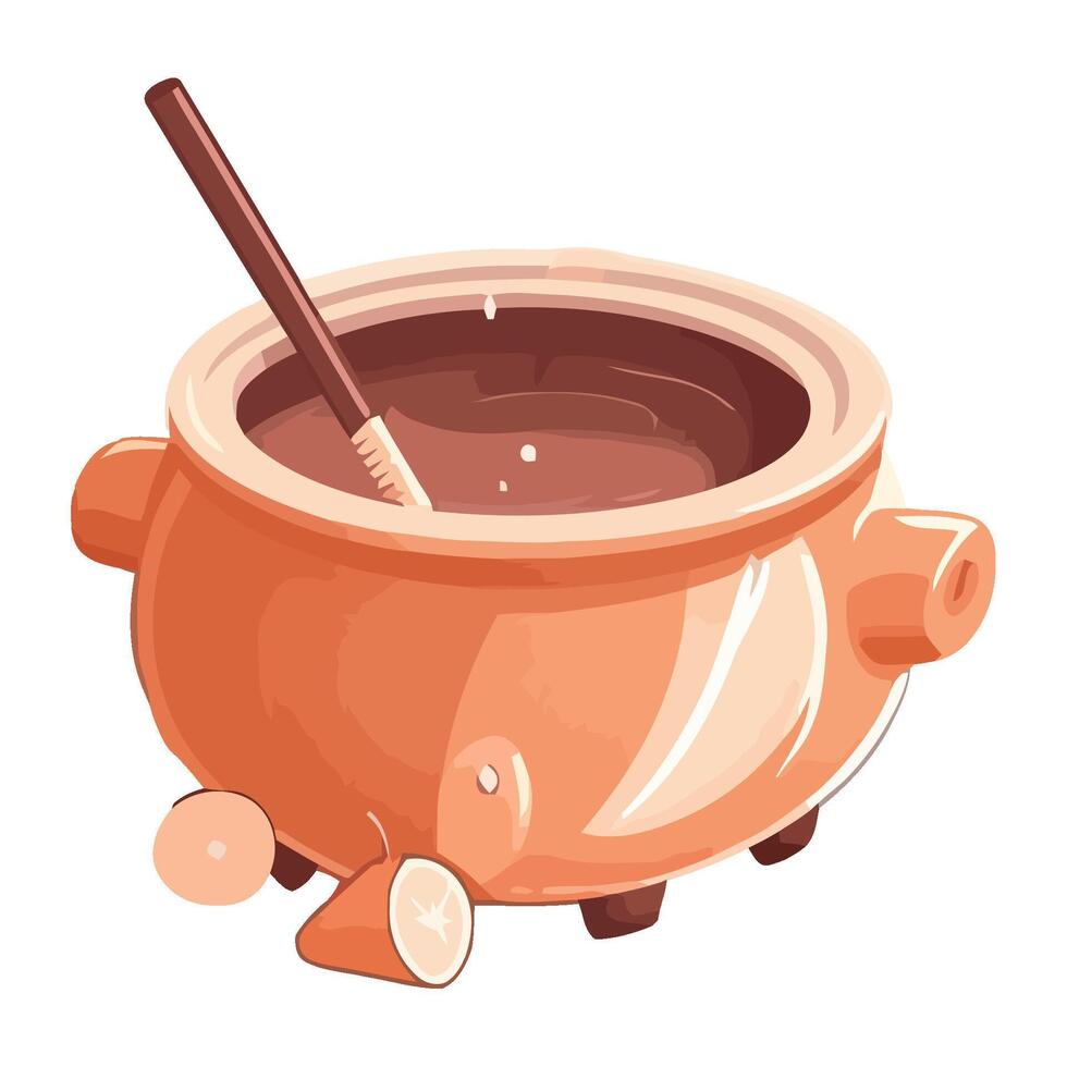 bowl with sweet melting chocolate icon isolated vector