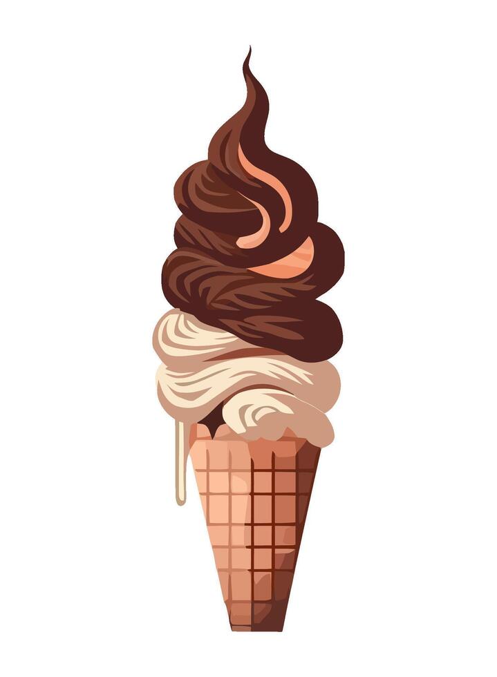 Summer sweetness Gourmet ice cream cones melting icon isolated vector