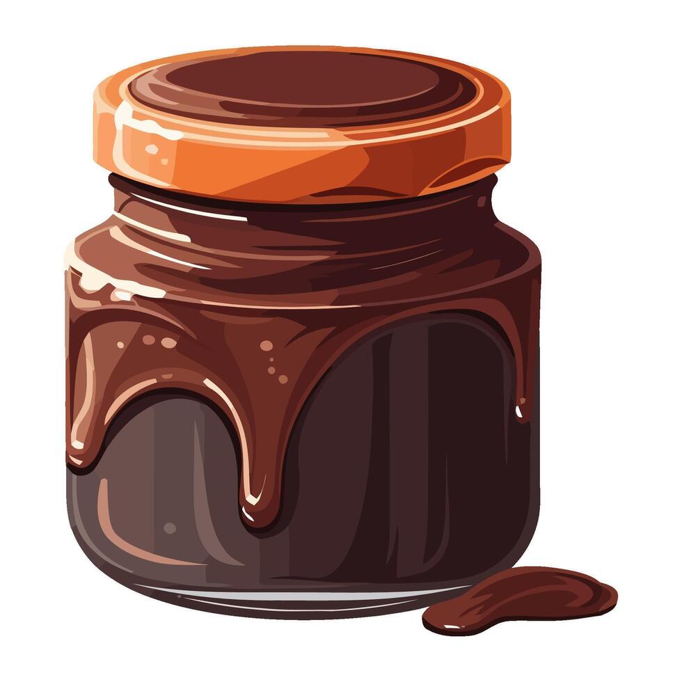 chocolate jar on white wallpaper icon isolated vector