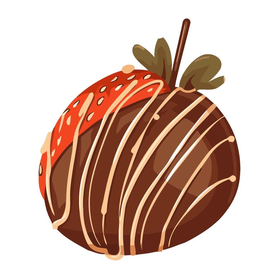 Sweet food strawberry and cream chocolate icon isolated vector