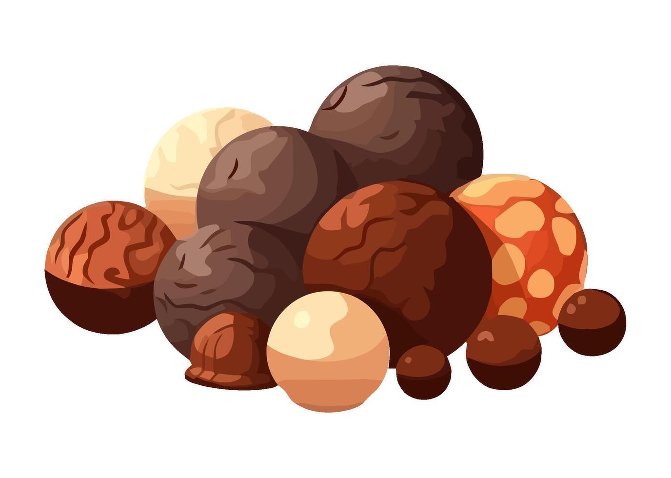 Fresh chocolate candies and bonbon icon isolated vector