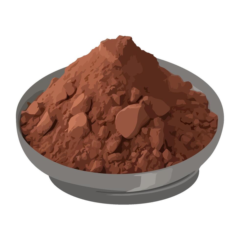 Organic meal bowl with chocolate dessert icon isolated vector