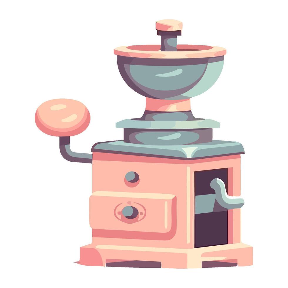 Antique coffee grinder icon isolated vector