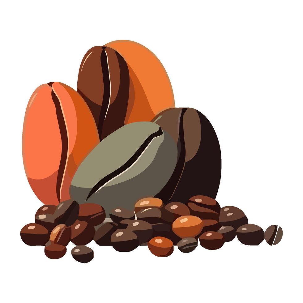 dry coffee seeds on white backdrop icon isolated vector