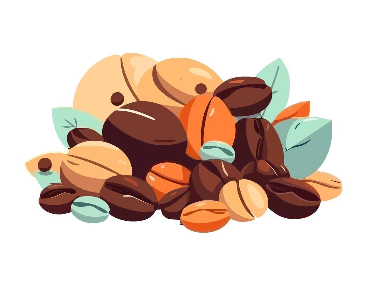 Fresh fruit coffee, a perfect match icon isolated vector