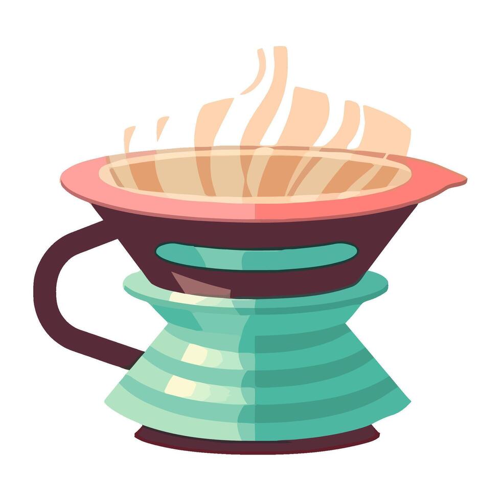dripping coffee pot, steam up icon isolated vector