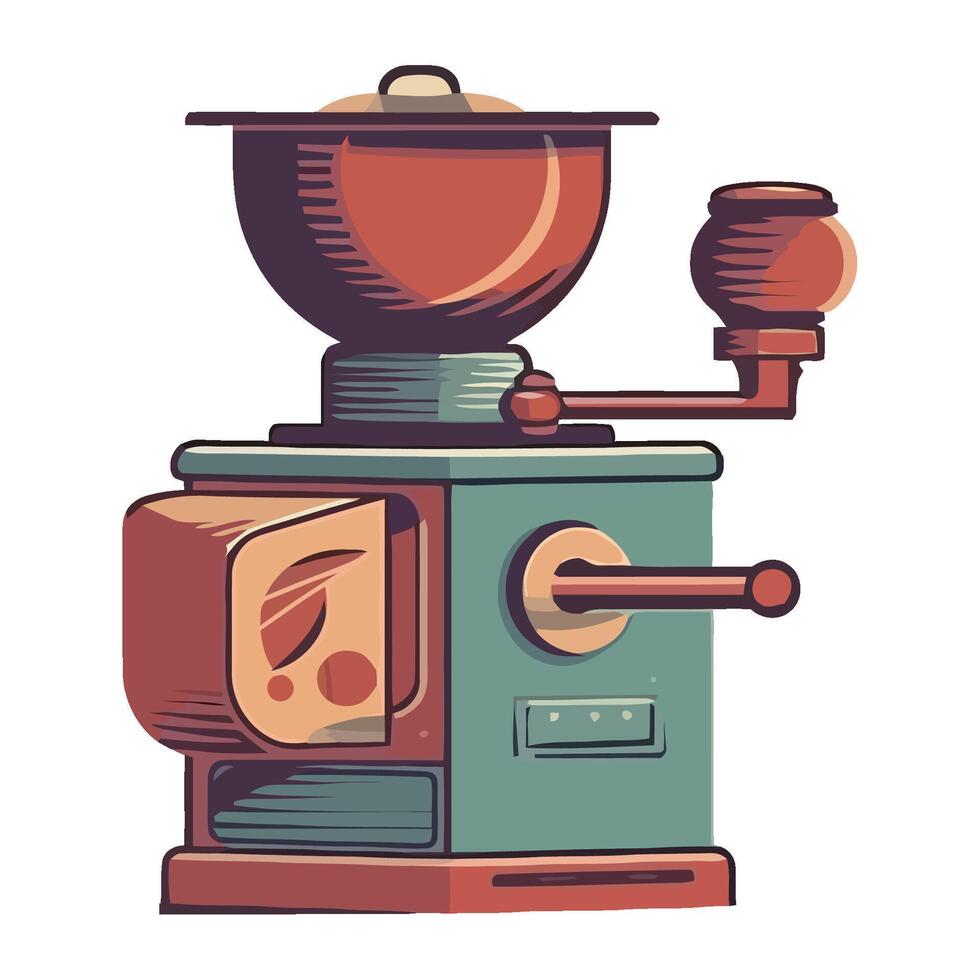 antique metal machinery coffee grinder icon isolated vector