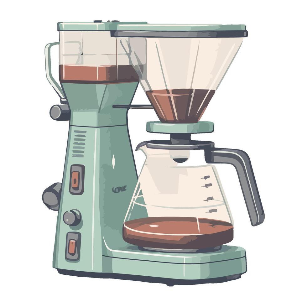 Gourmet coffee maker brews fresh cappuccino icon isolated vector
