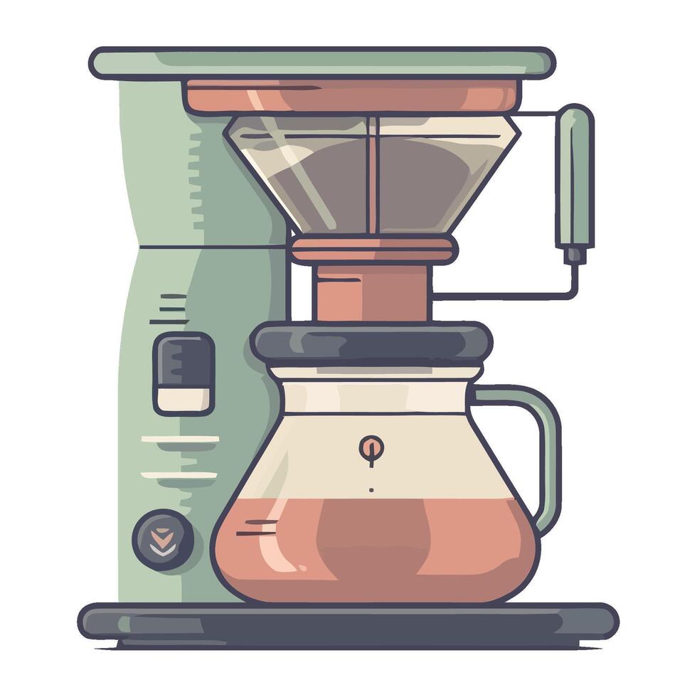 Coffee maker icon brews fresh cappuccino latte icon isolated vector