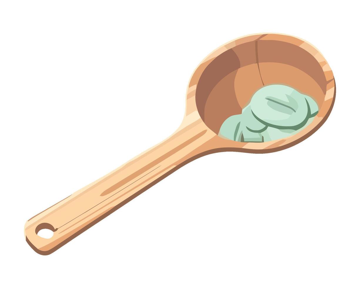 Gourmet fresh coffee beans in spoon icon isolated vector