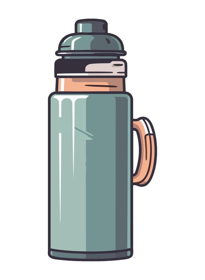 Metallic bottle symbolizes freshness drink icon isolated vector