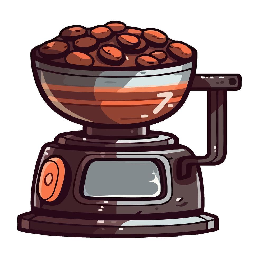 Gourmet coffee grinder with dry seeds icon isolated vector