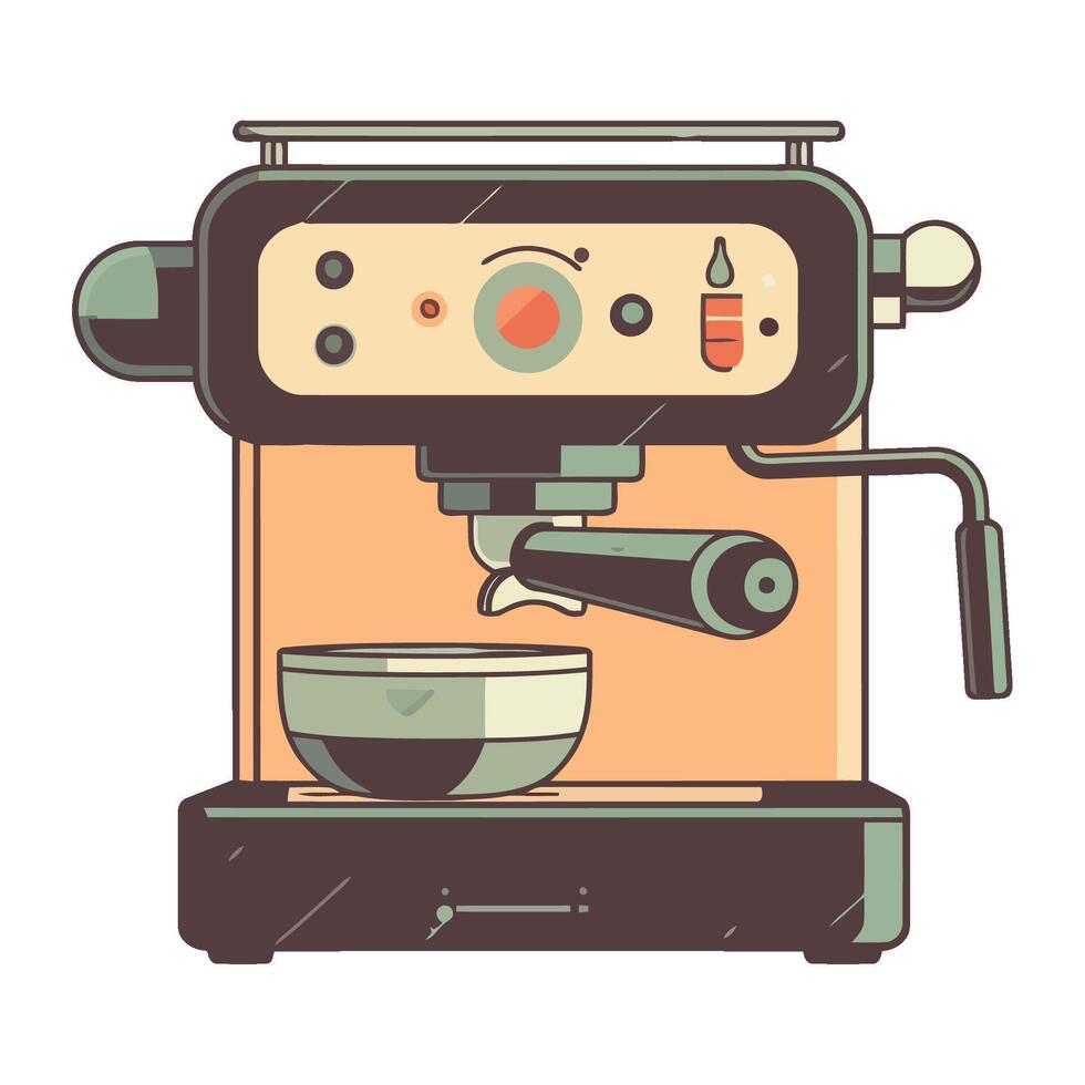 Fresh coffee brewing in machinery equipment icon isolated vector