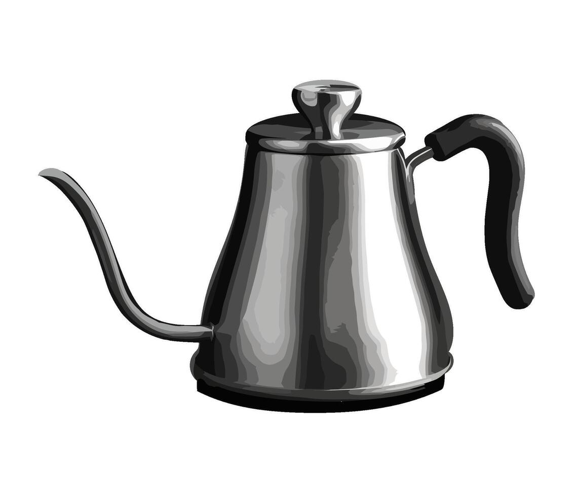 Hot coffee kettle with handle icon isolated vector