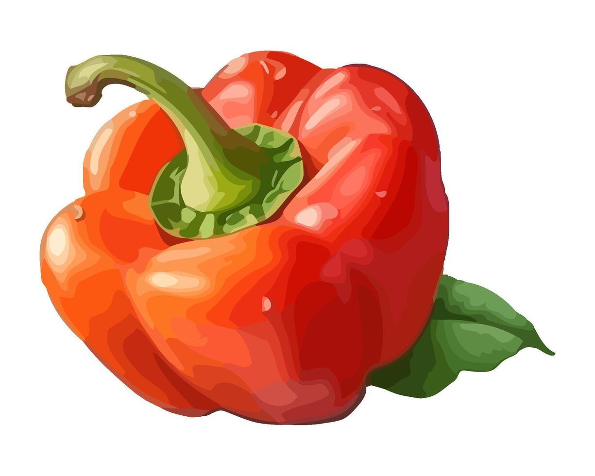 Fresh organic vegetables pepper icon isolated vector