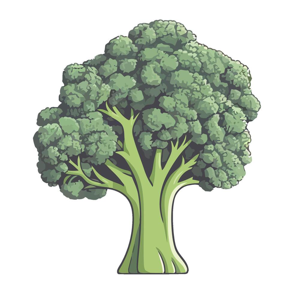 Green leaves broccoli freshness vegetable icon isolated vector