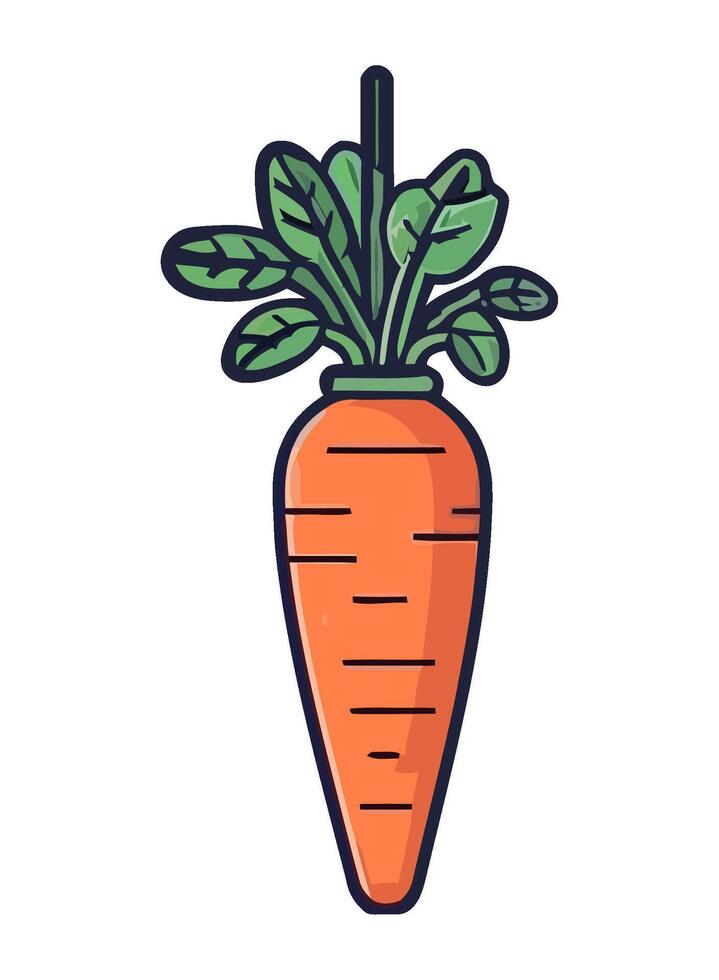 Fresh organic carrot on white backdrop icon isolated vector