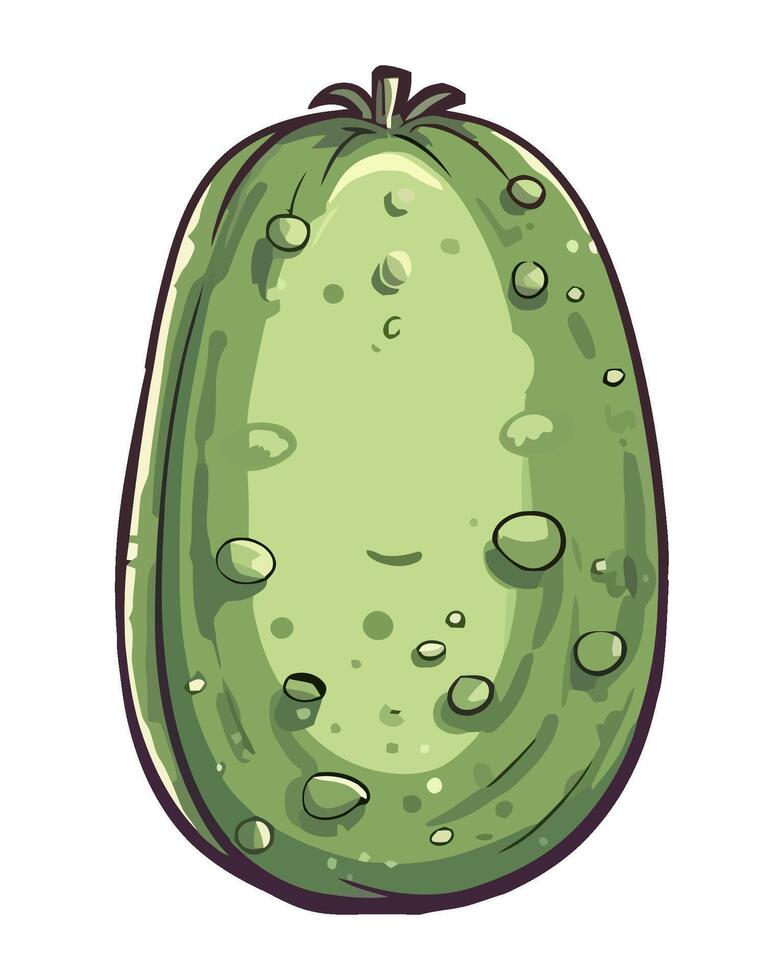 Fresh organic vegetable cucumber icon vector